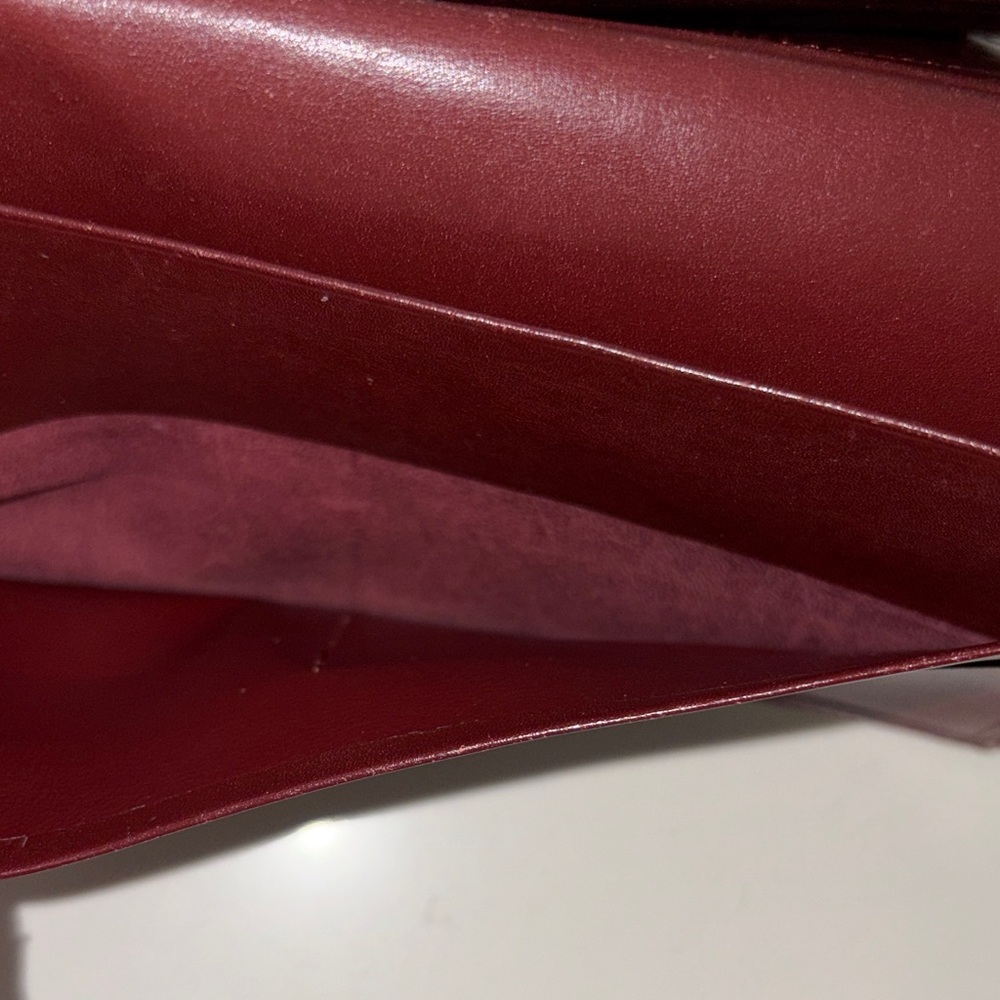Vintage Cartier Burgundy Leather checkbook/planner/card holder long wallet - Picture 6 of 7